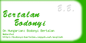 bertalan bodonyi business card